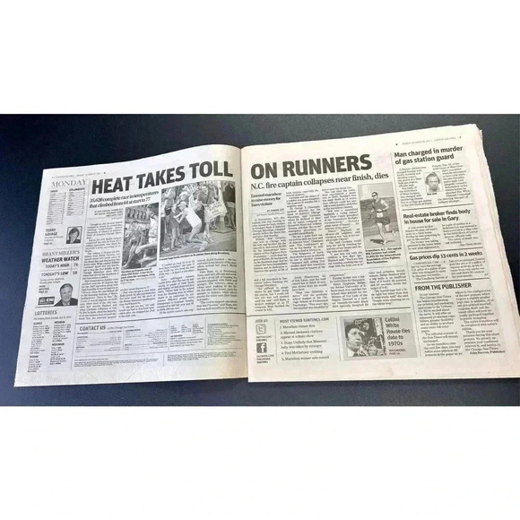 Chicago Sun-Times 2011 Chicago Marathon Triumph Tragedy Cover Vintage Newspaper - Picture 5 of 7